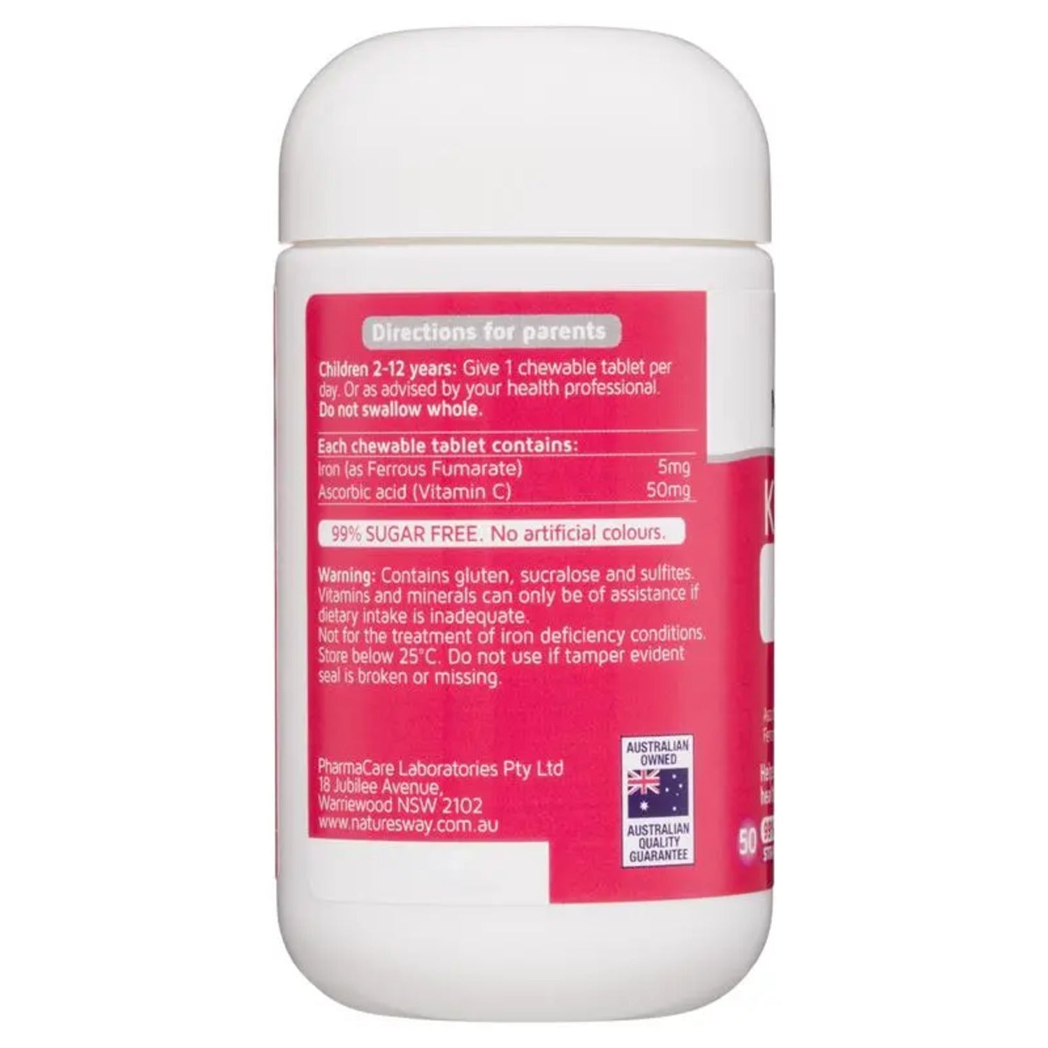 Nature's Way Kids Smart Iron + Vitamin C Chewable 50 Tablets - BeeVitamins