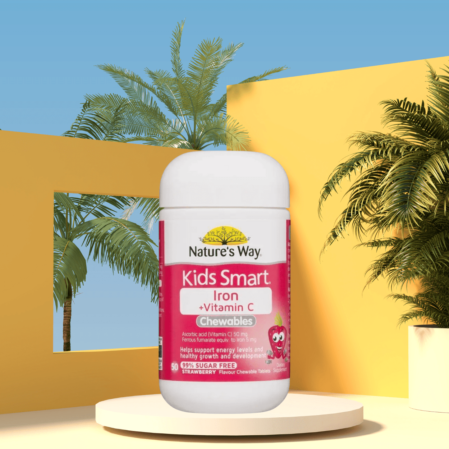 Nature's Way Kids Smart Iron + Vitamin C Chewable 50 Tablets - BeeVitamins