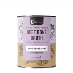 Nutra Organics Beef Bone Broth Immune Gut Wellbeing Adaptogenic Mushrooms 125g