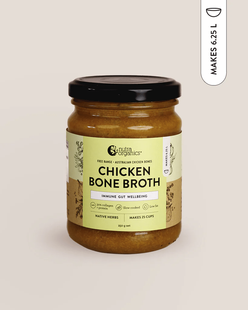 Nutra Organics Chicken Bone Broth Concentrate Native Herbs 250g - BeeVitamins