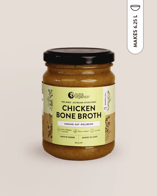 Nutra Organics Chicken Bone Broth Concentrate Native Herbs 250g - BeeVitamins