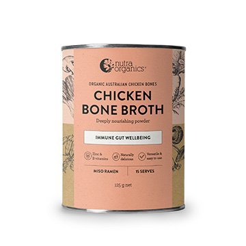 Nutra Organics Chicken Bone Broth Immune Gut Wellbeing Miso Ramen 125g - BeeVitamins