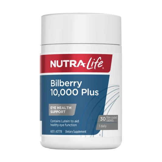 NutraLife Bilberry 10,000 Plus 30 Tablets - BeeVitamins