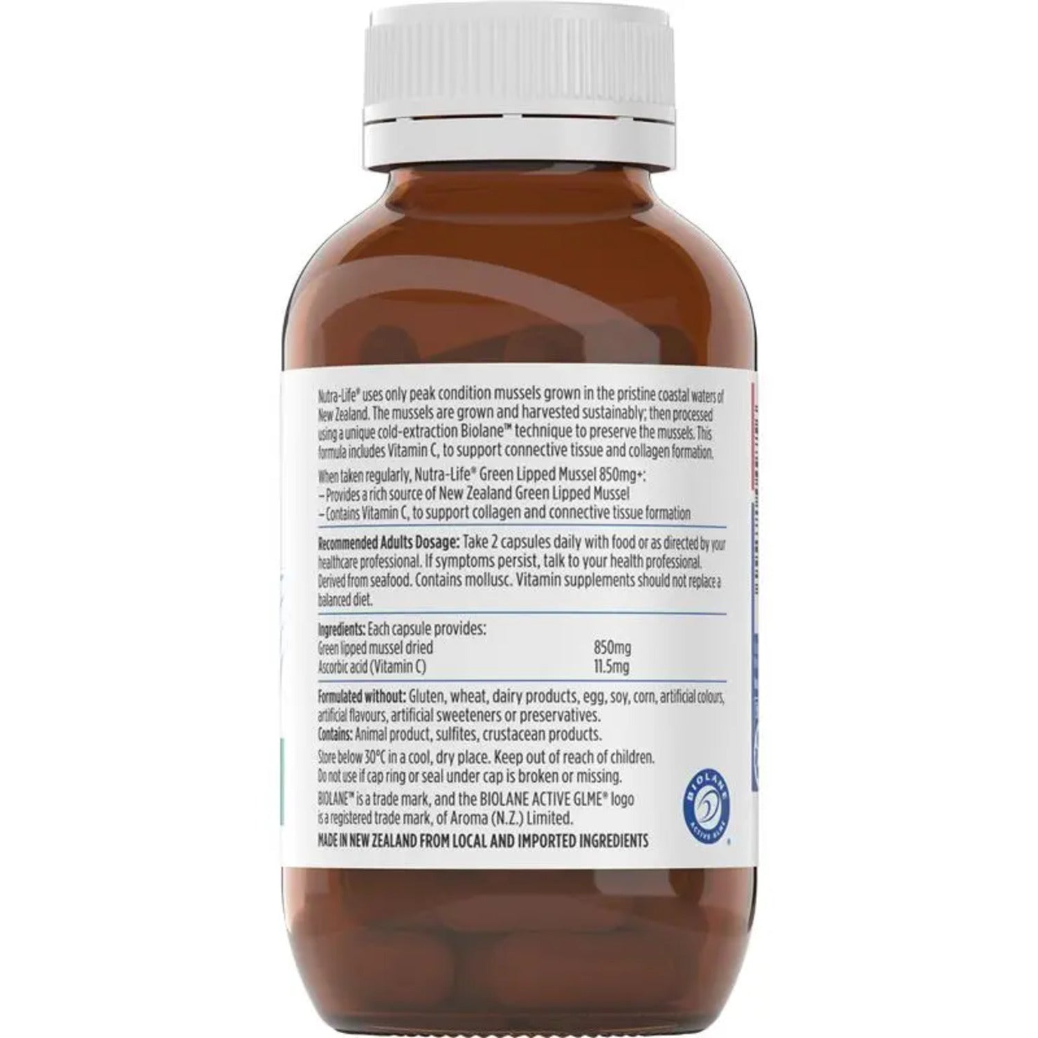 Nutralife Green Lipped Mussel 850mg 90 Capsules - BeeVitamins