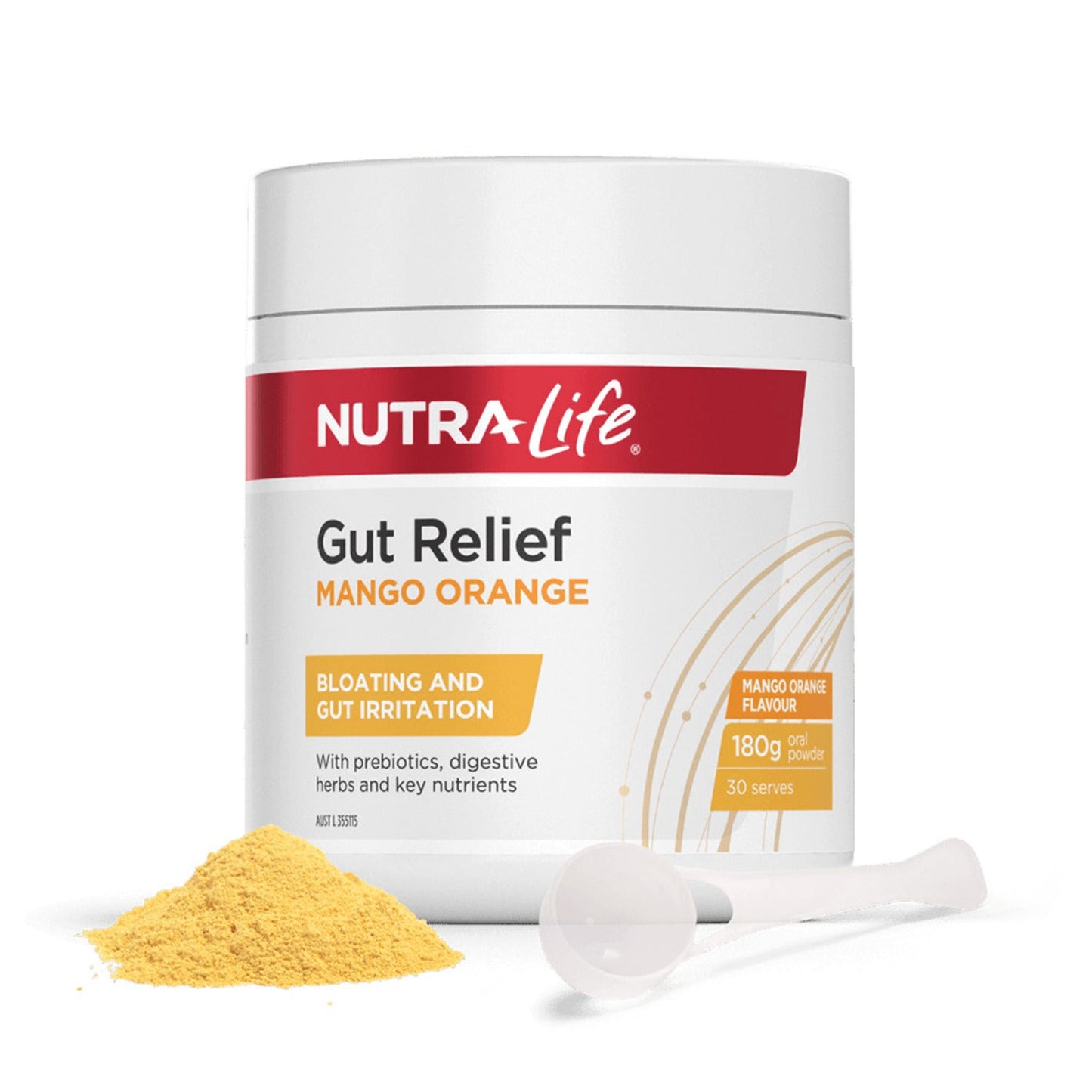 NutraLife Gut Relief Mango / Orange Flavour 180g - BeeVitamins