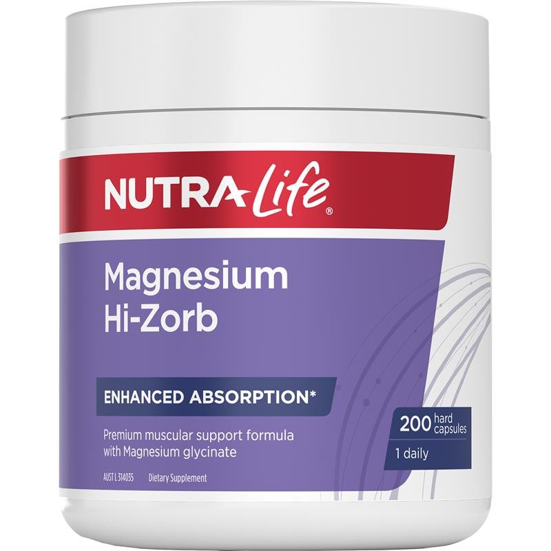 Nutralife Magnesium Hi - Zorb 200 Capsules - BeeVitamins