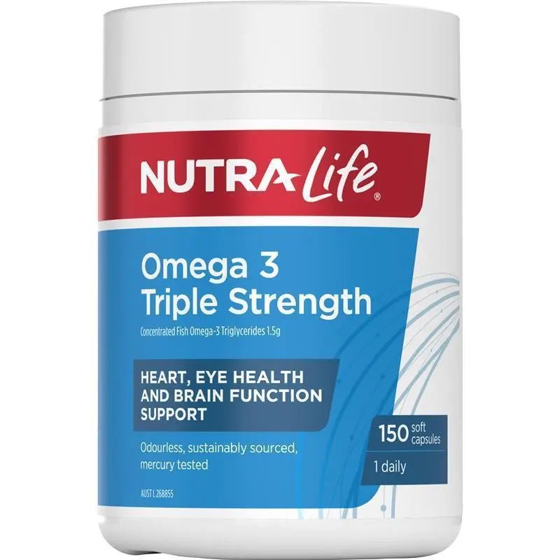 NutraLife Omega 3 Triple Strength 150 Capsules - BeeVitamins