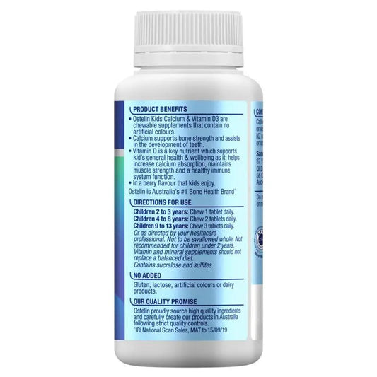 Ostelin Kids Calcium & Vitamin D3 90 Chewable Tablets - BeeVitamins