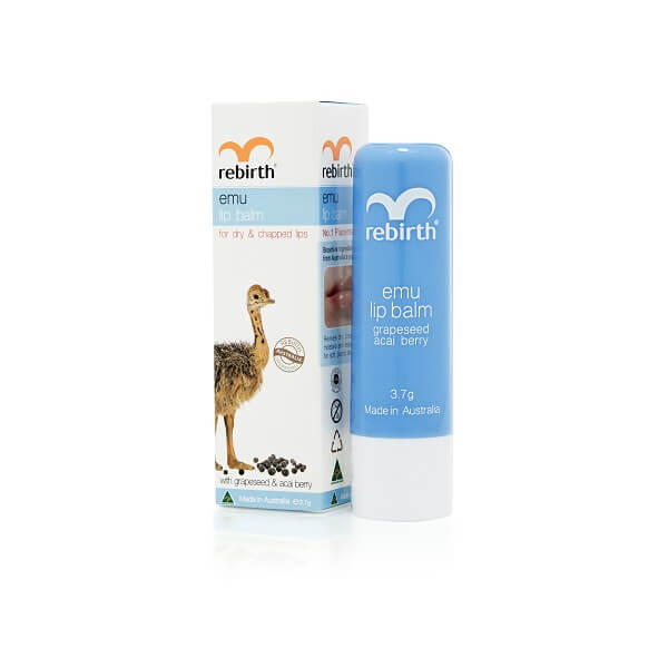 Rebirth Emu Lip Balm With Grape Seed & Acai Berry (With Sunscreen SPF15+) - BeeVitamins