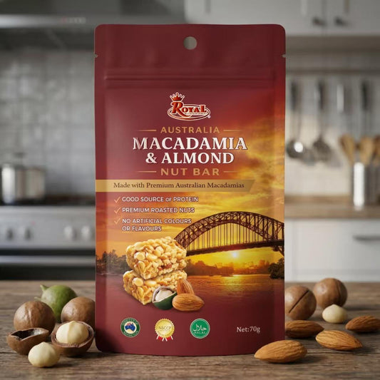 Royal Macadamia & Almond Nut Bar 70g - BeeVitamins