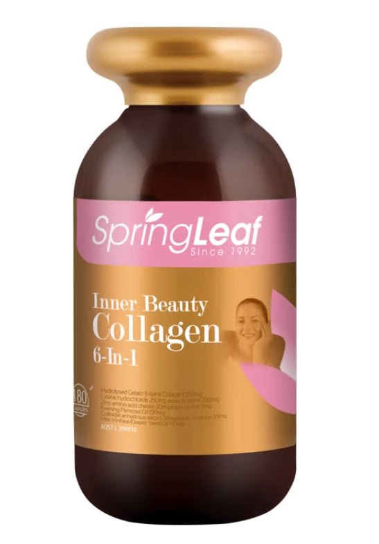 Spring Leaf Inner Beauty Collagen 6 - In - 1 Advanced 180 Capsules - BeeVitamins