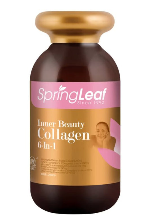Spring Leaf Inner Beauty Collagen 6 - In - 1 Advanced 180 Capsules - BeeVitamins