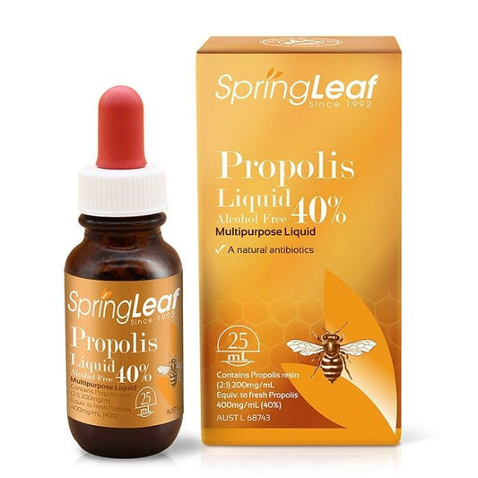 Spring Leaf Propolis Liquid (Alcohol Free) 40% 25mL - BeeVitamins