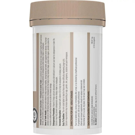 Swisse Calcium + Vitamin D 300 Mini Tablets - BeeVitamins