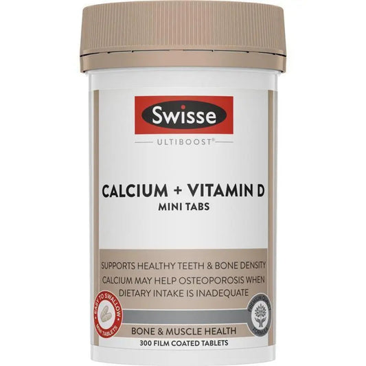 Swisse Calcium + Vitamin D 300 Mini Tablets - BeeVitamins
