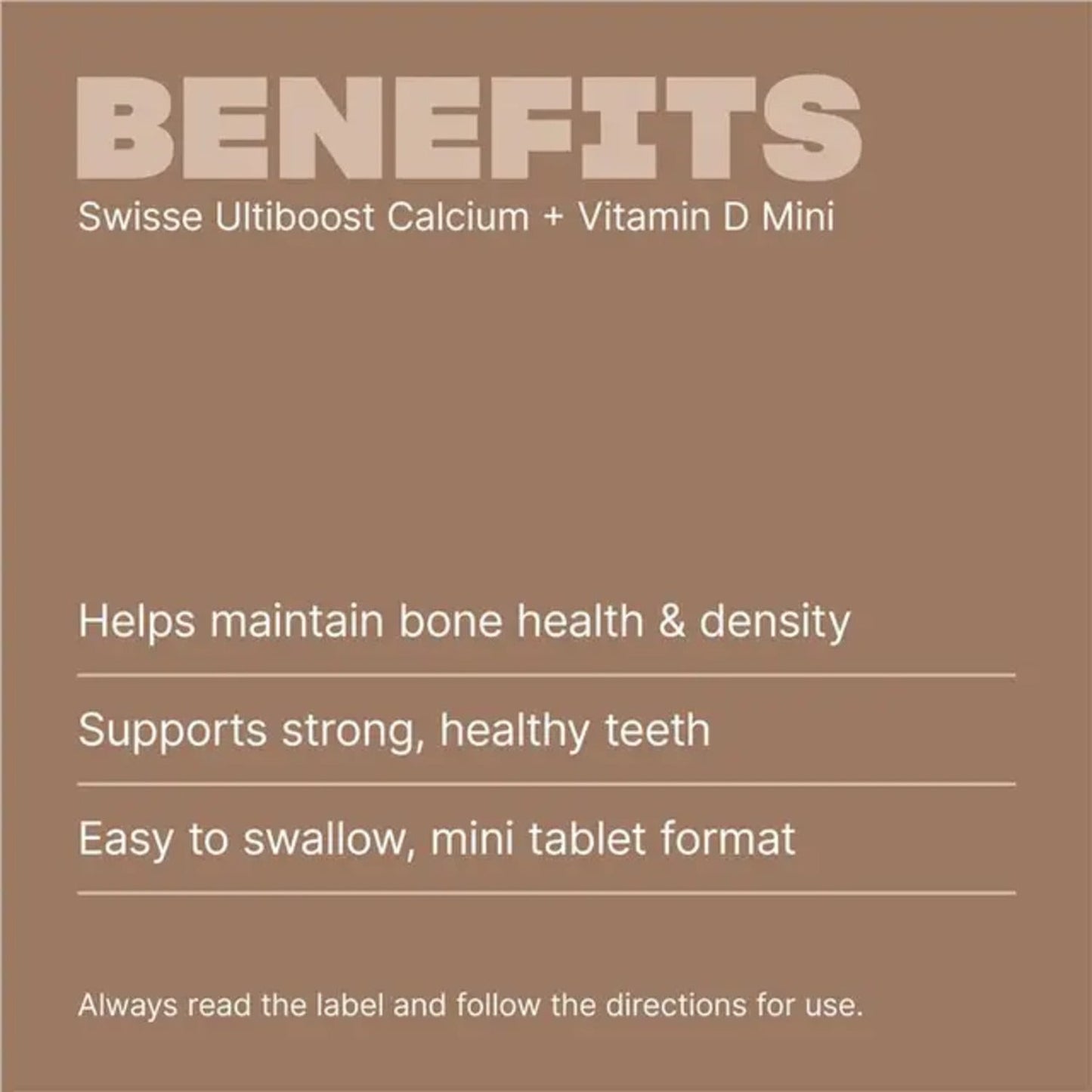 Swisse Calcium + Vitamin D 300 Mini Tablets - BeeVitamins