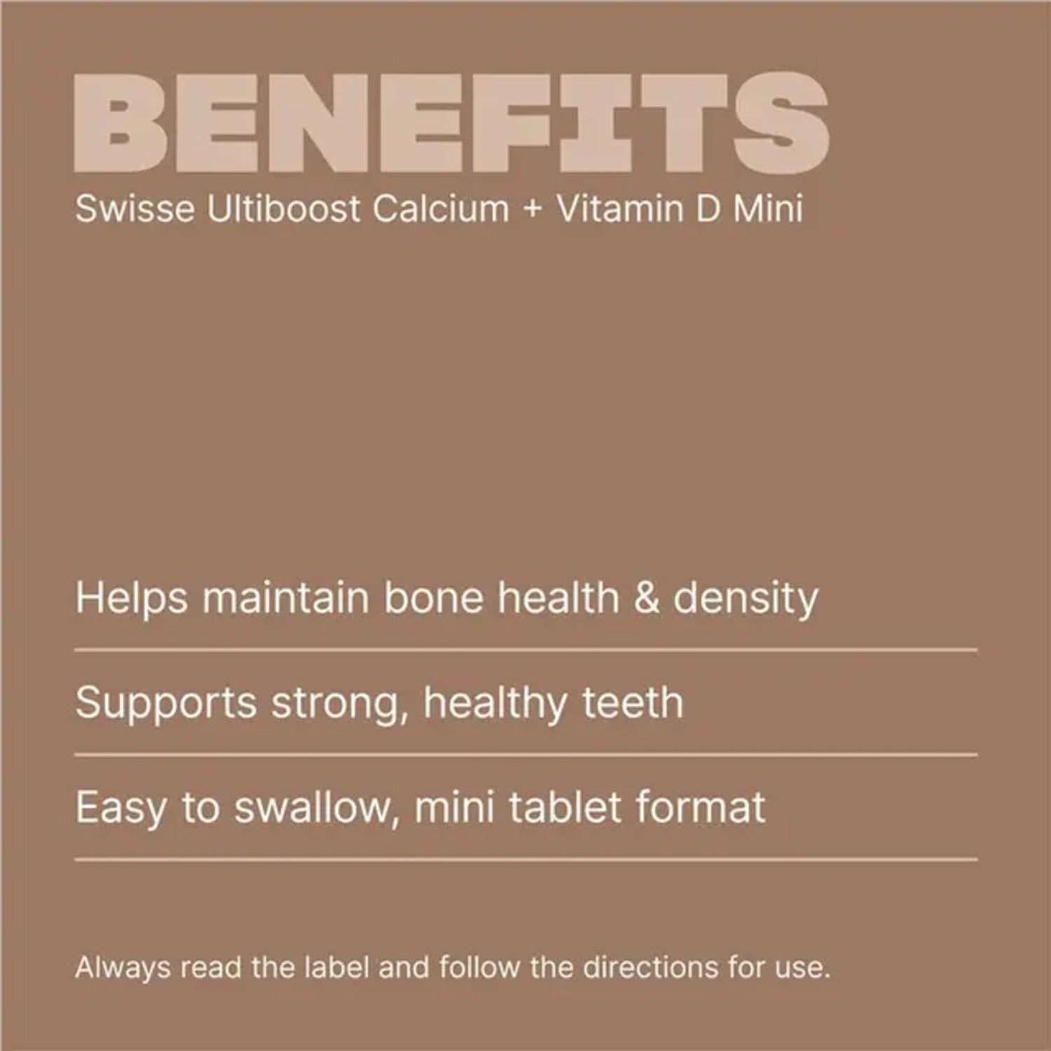 Swisse Calcium + Vitamin D 300 Mini Tablets - BeeVitamins