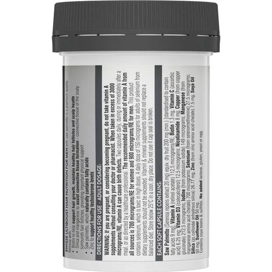 Swisse Hair Nutrition for Men 60 Capsules - BeeVitamins