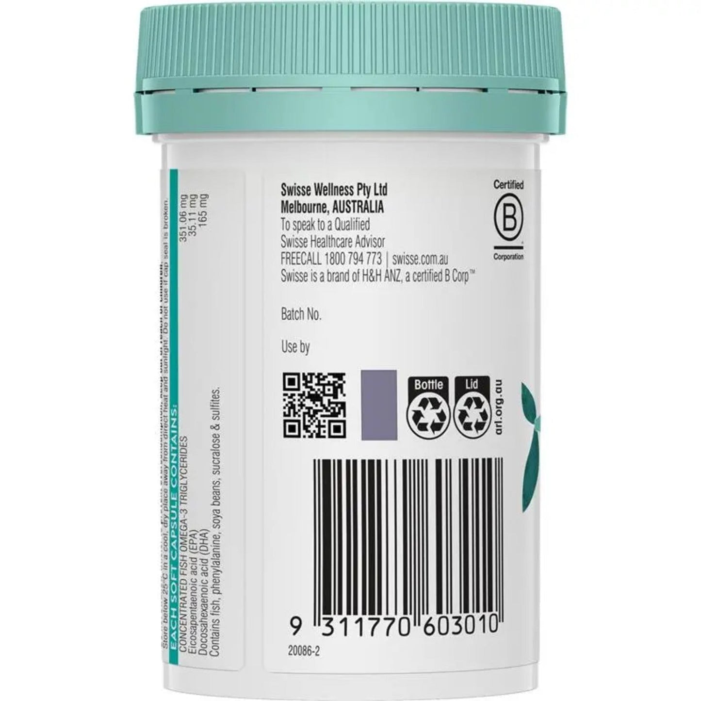Swisse Kids Fish Oil 60 Capsules - BeeVitamins