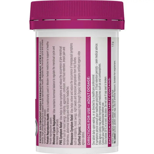 Swisse Organic Vitex 1500mg 60 Tablets - BeeVitamins