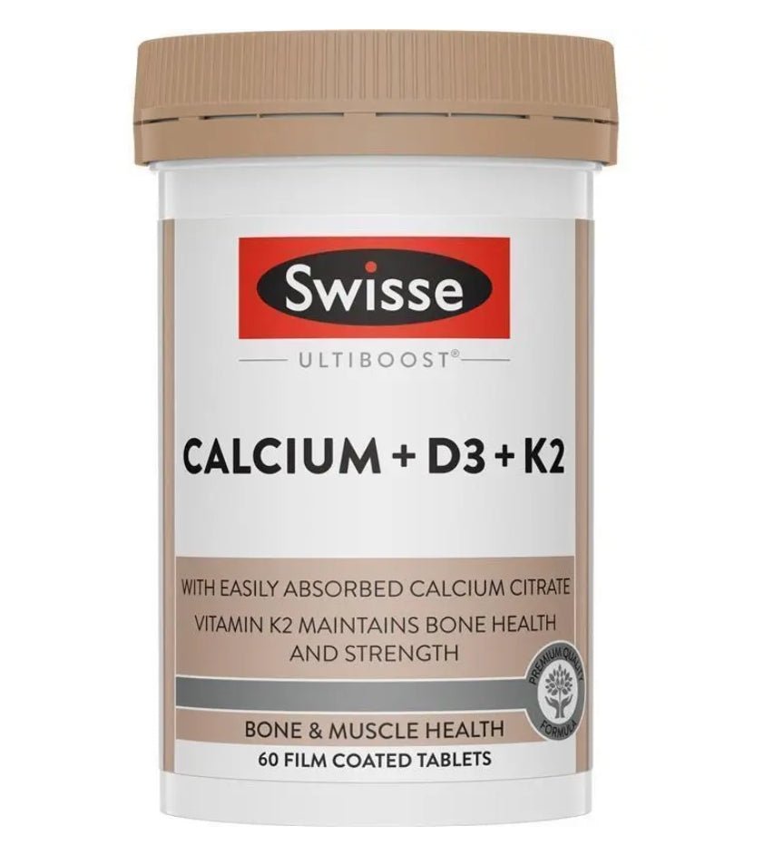 Swisse Ultiboost Calcium + D3 + K2 60 Tablets - BeeVitamins