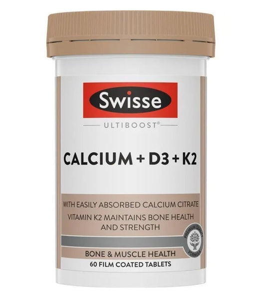 Swisse Ultiboost Calcium + D3 + K2 60 Tablets - BeeVitamins