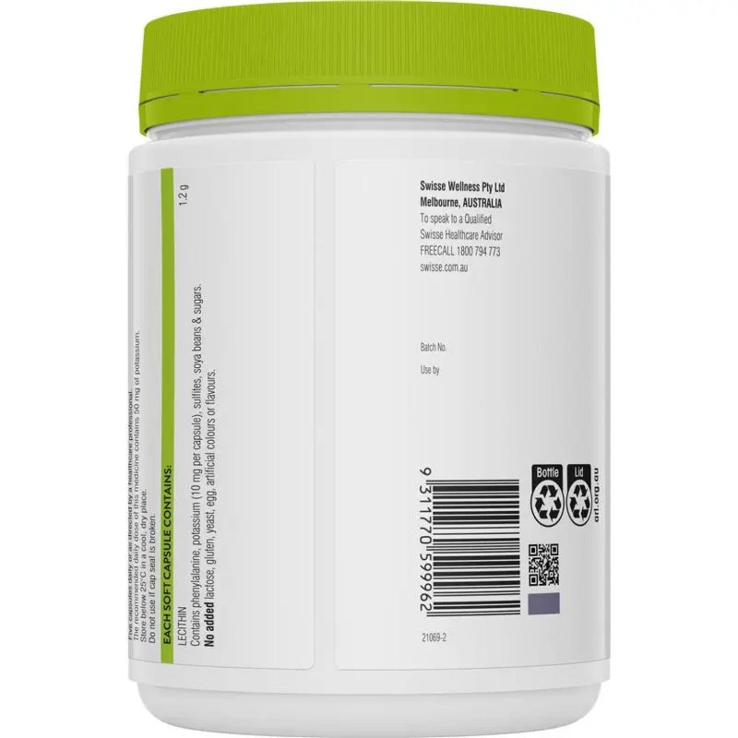 Swisse Ultiboost Lecithin 1200mg 300 Capsules - BeeVitamins