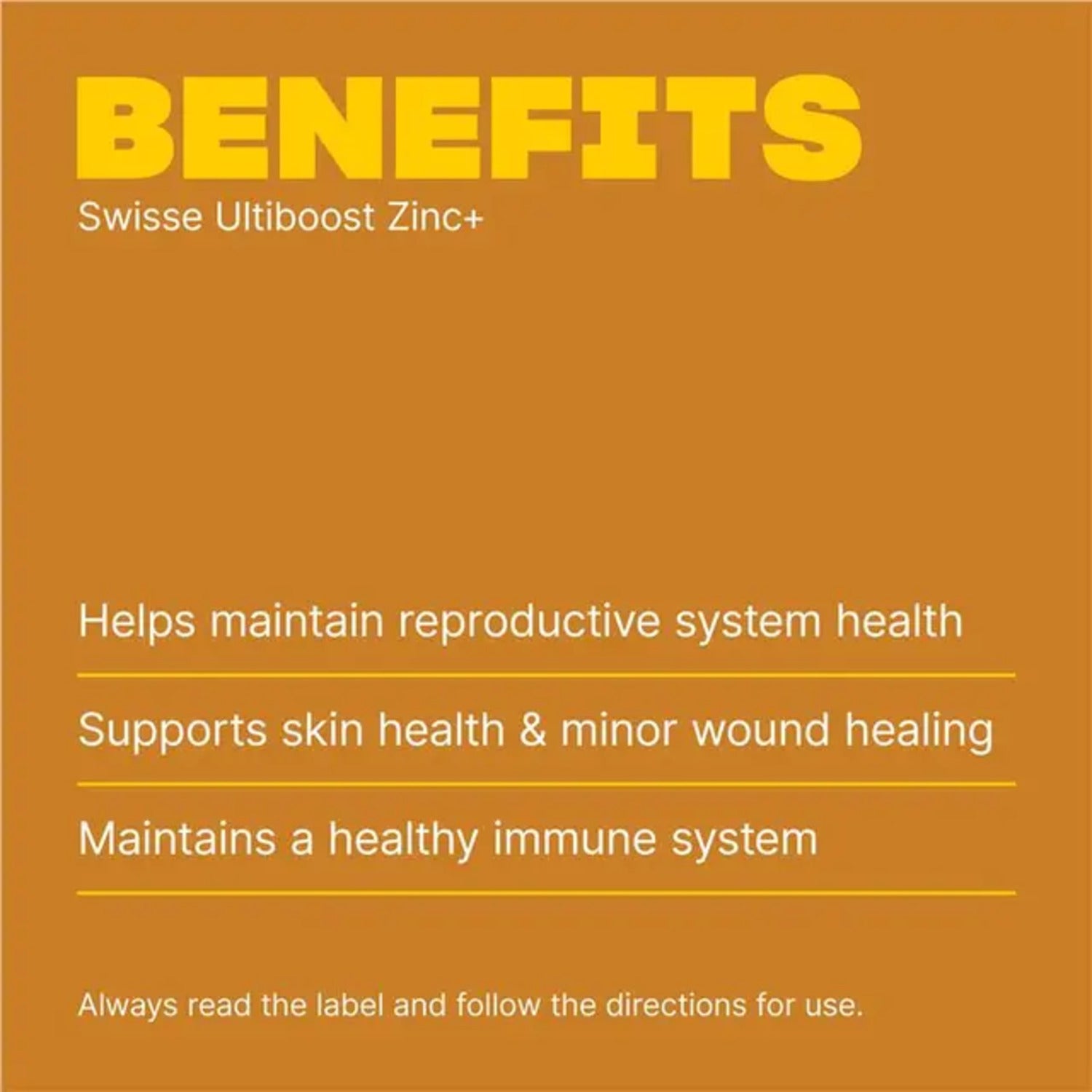 Swisse Zinc+ 60 Tablets - BeeVitamins