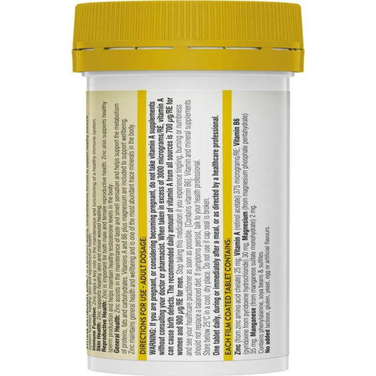 Swisse Zinc+ 60 Tablets - BeeVitamins