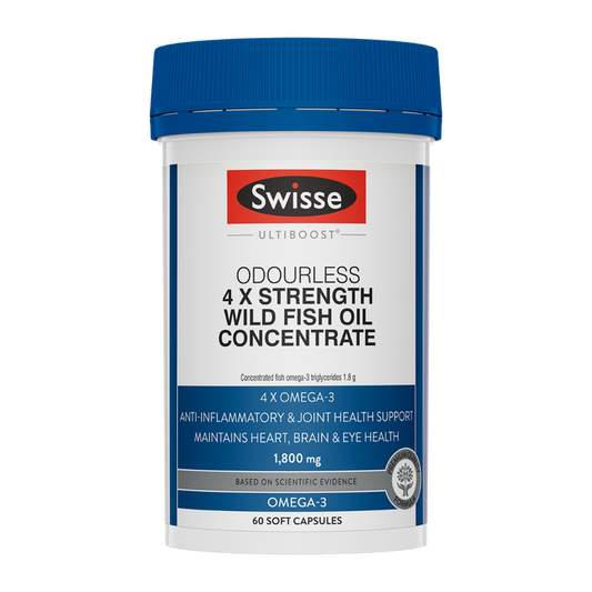 Swisse Ultiboost 4 x Strength Wild Fish Oil Concentrate 60 Capsules