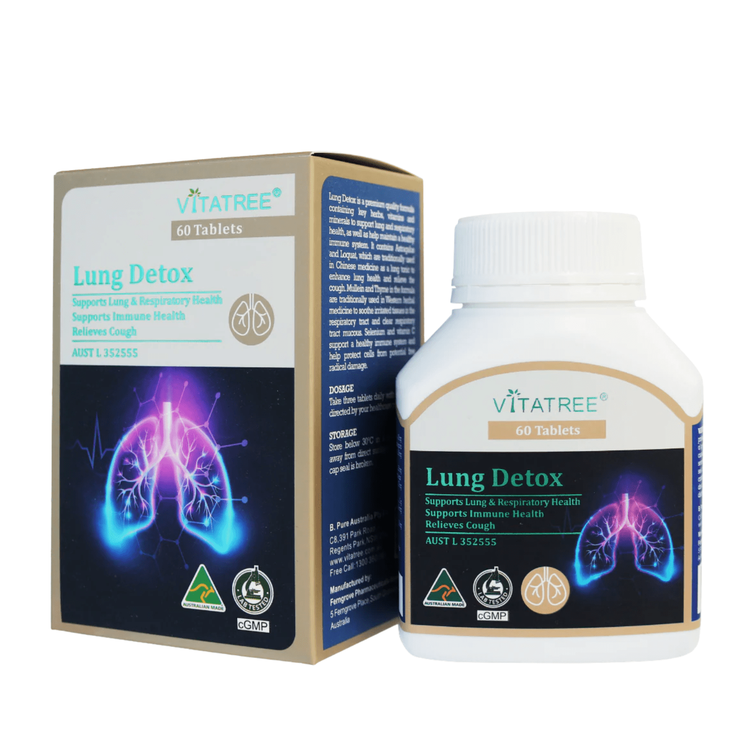 Vitatree Lung Detox 60 Tablets - BeeVitamins