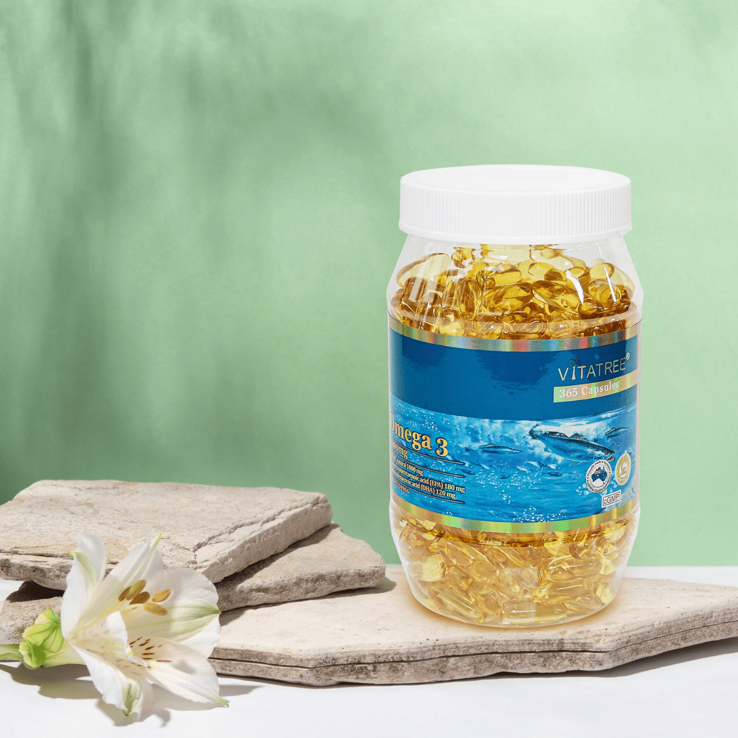 Vitatree Omega 3 1000mg 365 Capsules - BeeVitamins