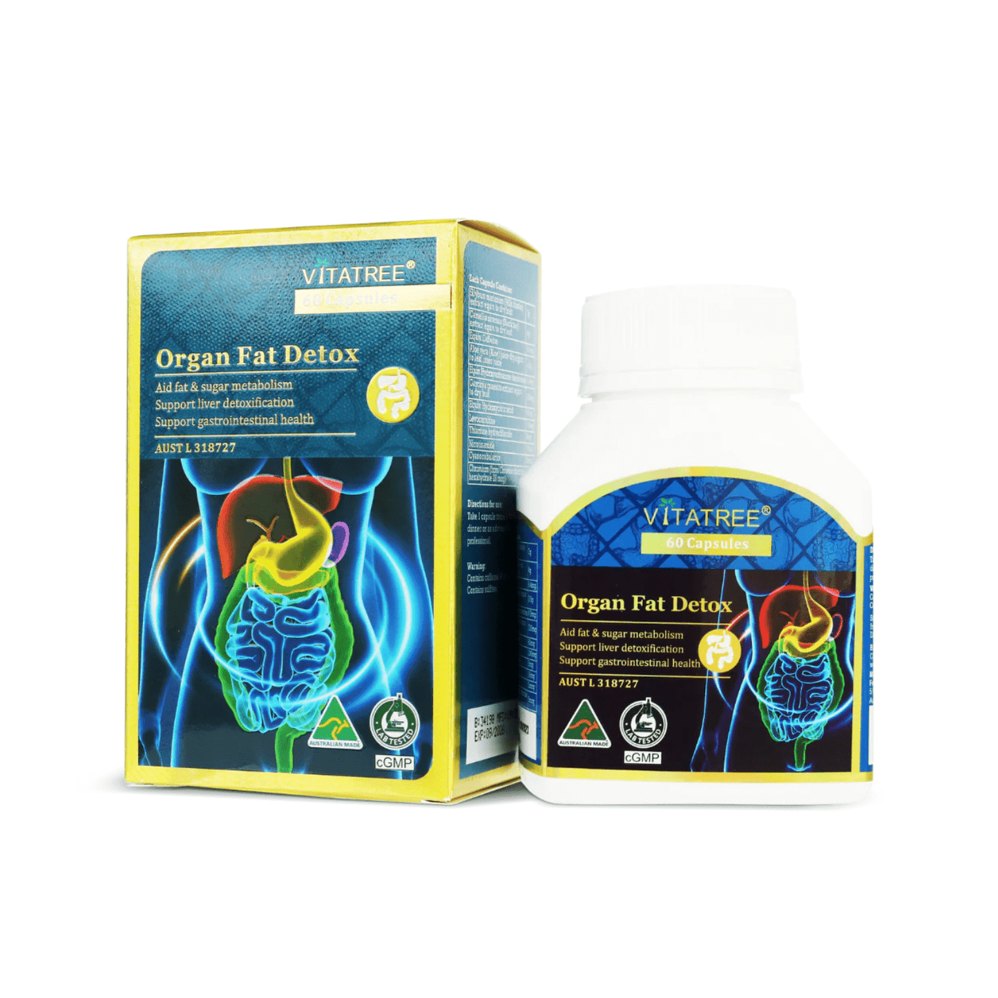 Vitatree Organ Fat Detox 60 Capsules - BeeVitamins