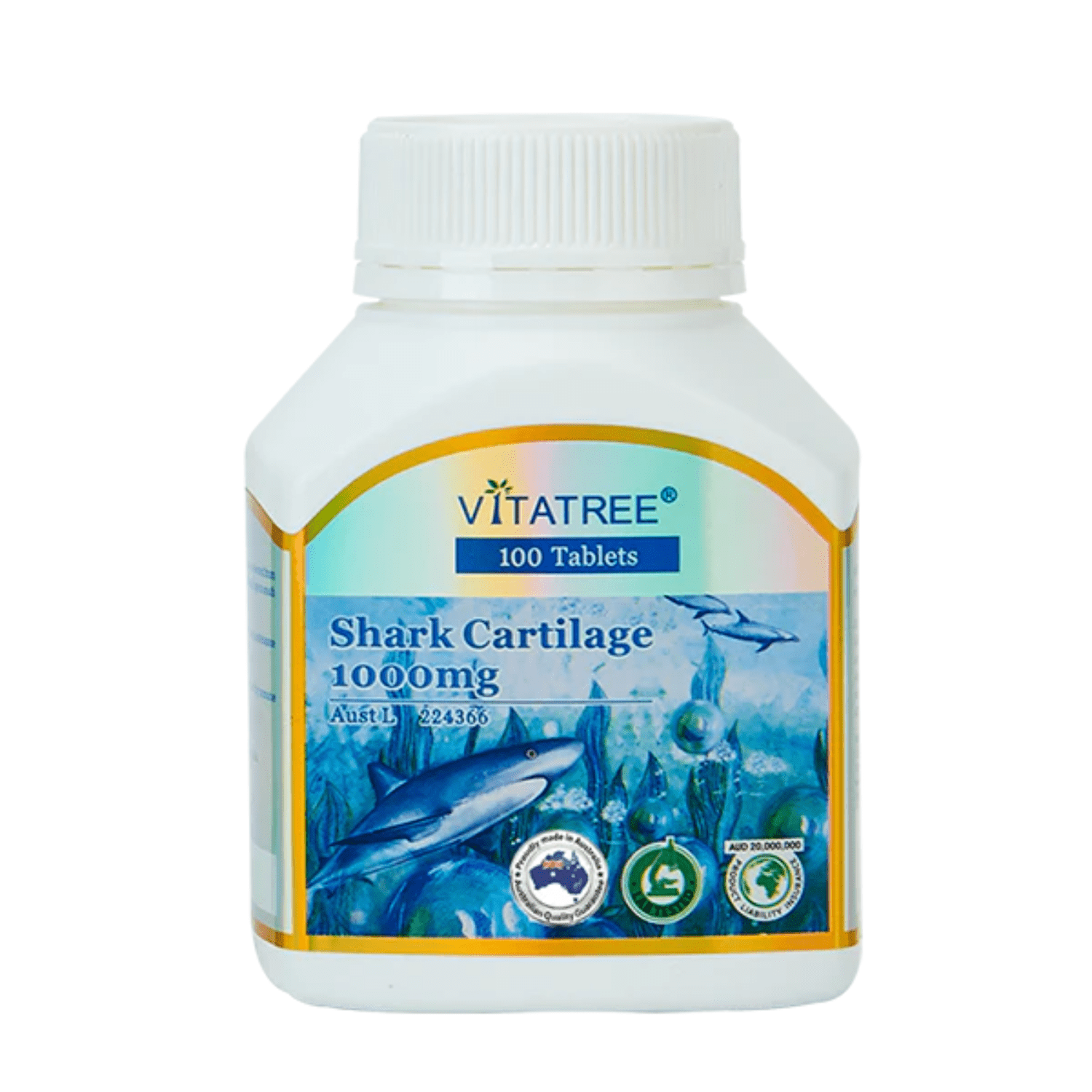 Vitatree Shark Cartilage 1000mg 2 x 100 Tablets - BeeVitamins