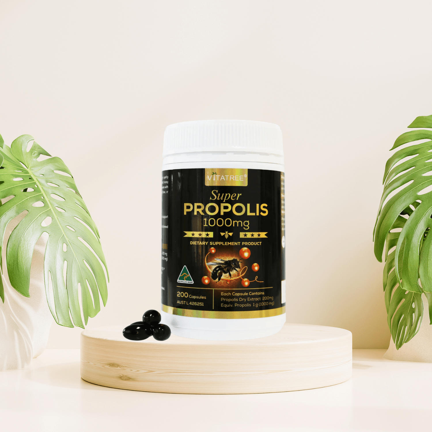 Vitatree Super Propolis 1000mg 200 Mini Capsules - BeeVitamins