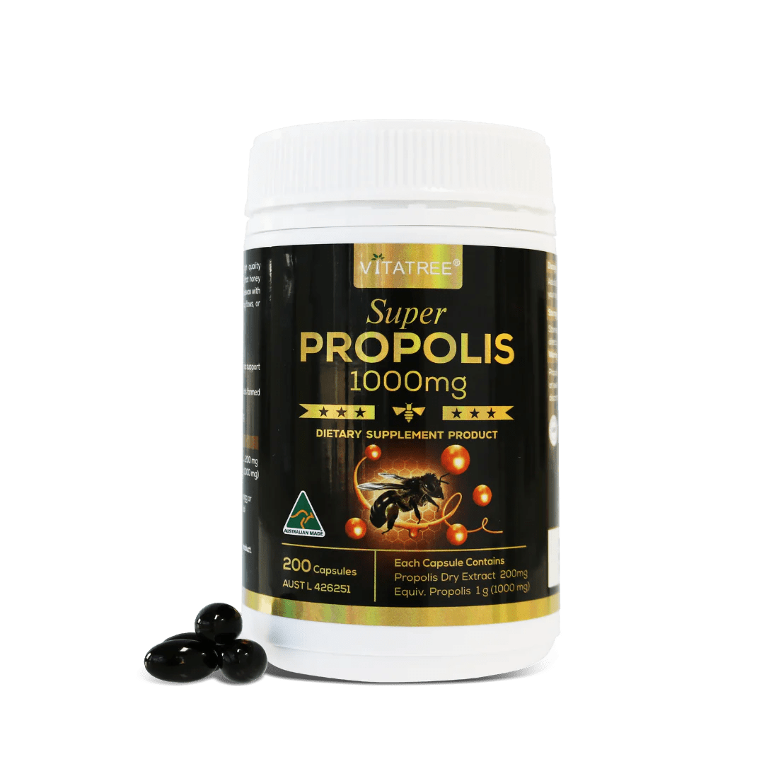 Vitatree Super Propolis 1000mg 200 Mini Capsules - BeeVitamins