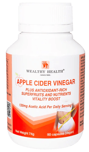 Wealthy Health Apple Cider Vinegar 90 Capsules (Exp date: 02/2025) - BeeVitamins