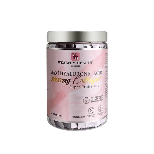 Wealthy Health Maxi Hyaluronic Acid Collagen + Super Fruits Mix 30x4g Sachets - BeeVitamins