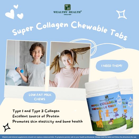 Wealthy Health Super Collagen Chewable Tabs 300 Chews - BeeVitamins