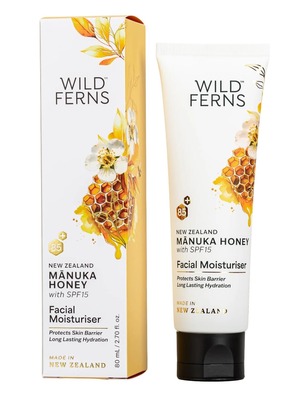 Wild Ferns Manuka Honey Facial Moisturiser SPF 15 80mL - BeeVitamins