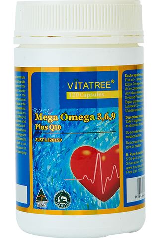 Vitatree Omega 3,6,9 Plus CoQ10 / 120 Capsules