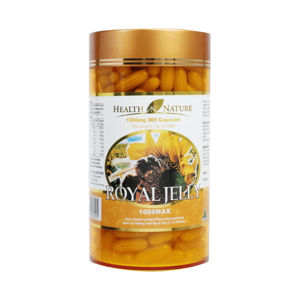 Health N Nature Royal Jelly 1000MAX 365 Capsules (Use by 11/11/2022)