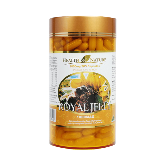 Health N Nature Royal Jelly 1000MAX 365 Capsules (Use by 11/11/2022)