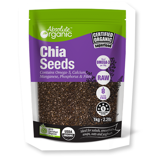 Absolute Organic Chia Seeds Black 1Kg