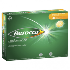 Berocca Energy Perfomance Mango & Orange 45 Effervescent Tablets