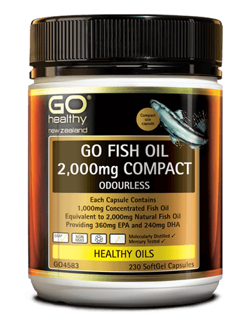 Go Healthy Fish Oil 2000 Compact Odourless 230 Softgel Capsules