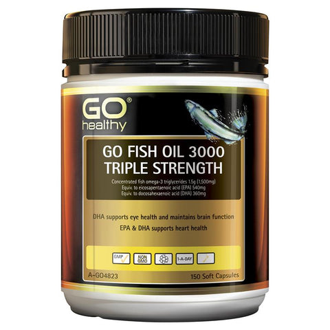 Go Healthy Fish Oil 3000 Triple Strength 150 Softgel Capsules