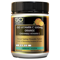 Go Healthy Vitamin C 500mg Orange 200 Chewable Tablets