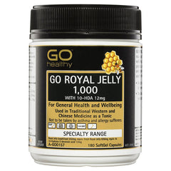Go Healthy Royal Jelly 1000mg 10HDA 12mg 180 Capsules