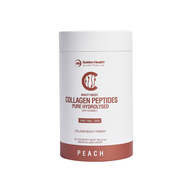 Golden Health Collagen Peptides Peach Flavour 30 x 3.5g Sachets